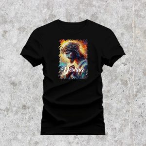 Camiseta básica estampa imagem Jesus colorida